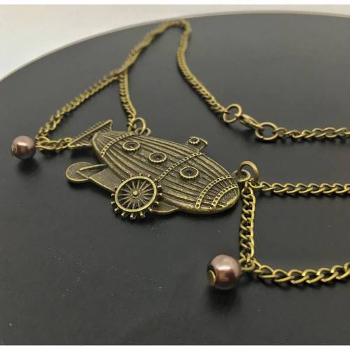 Steampunk Kette | Zeppelin | Perlen