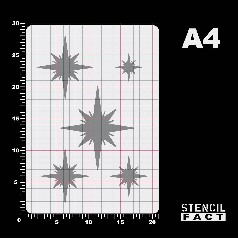Schablone Sterne Weihnachtstern Stern Stars - BA62