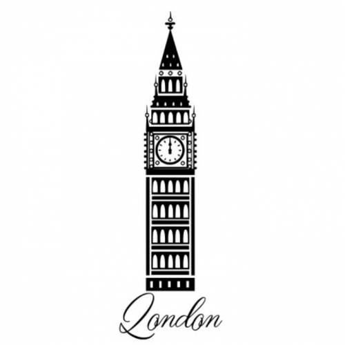 Wandtattoo - Möbeltattoo - Vinyl - Vintage - Shabby - Big Ben - London - 6119