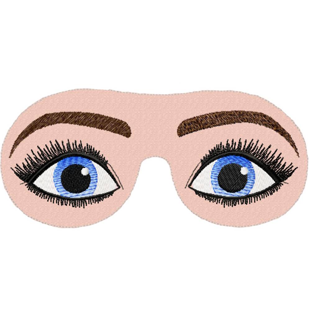 ITH Schlafbrille Augen Stickdatei 2 teilig für Kinder und Erwachsene Rahmen 13x18 bzw.17x20 oder größer Bild 2