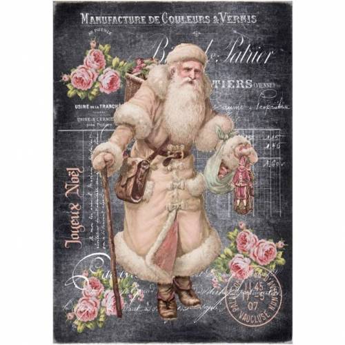 Bügelbild - Santa - Nikolaus - Weihnachten - Vintage - Shabby - Transfer - 3317