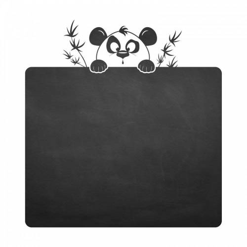 017 Pandabär - selbstklebende Tafelfolie/Kreidefolie inkl. 3 Stück Kreide - Größe: 900 x 950 mm - Kinderzimmer Wanddeko