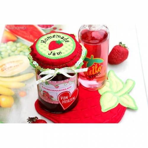 Marmelade Set Stickdatei Erdbeere Himbeere Kirsche