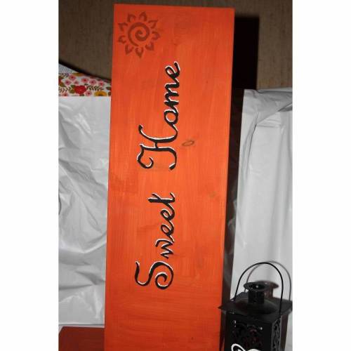 Stele mit Laterne Sweet Home