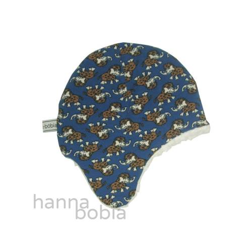 Wintermütze (Teddy), Kopfumfang 42 cm Mammuts auf blau