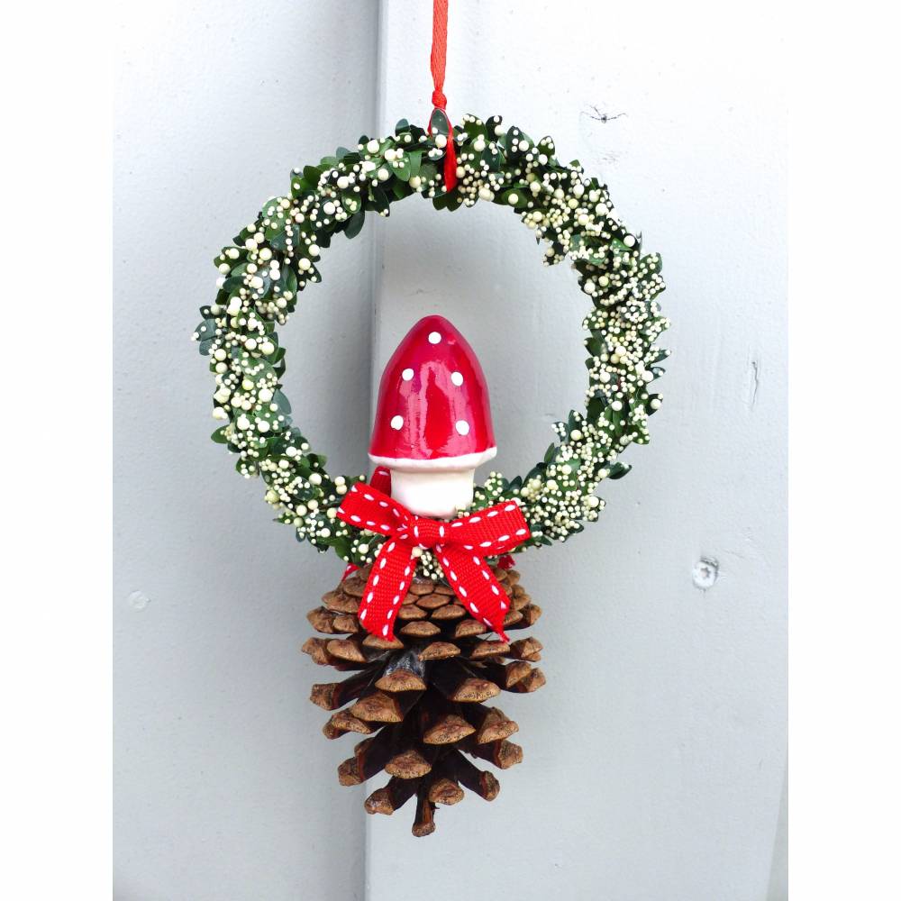 Fensterdeko, Fensterschmuck Winter-Advent-Deko mit Fliegenpilz oder Herz Bild 4