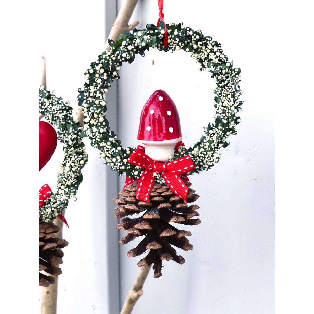 Fensterdeko, Fensterschmuck Winter-Advent-Deko mit Fliegenpilz oder Herz Bild 8