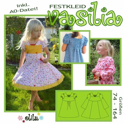 Festkleid VASILIA - 74-164 - olilu Schnittmuster - Nähanleitung