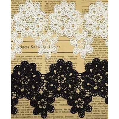 1 Packung, 90 cm Spitzenband, Spitze,  schwarz oder weiss, Band, Sptizenborte, ca. 6 cm breit,