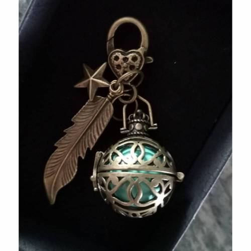 Anhänger mit Klangkugel, Charm, Kette, Taschenbaumler, Schlüsselanhänger, Engel, Beschützer,556