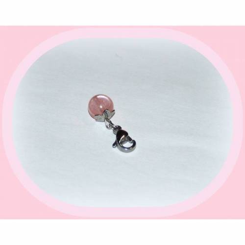 Edelstahl Charm Cherry Quarz, Anhänger für Bettelarmbänder