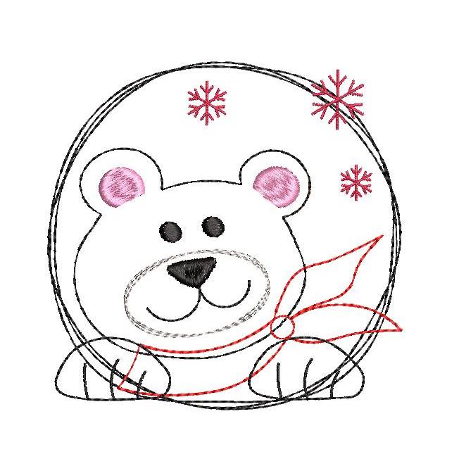 Stickdatei Bär Eisbär doodle 10x10cm Bild 5