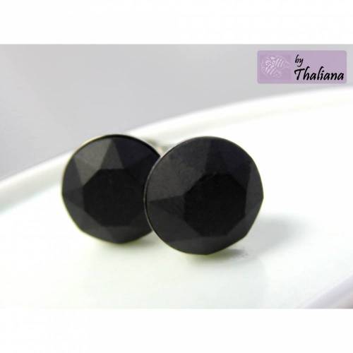 mattschwarze Ohrstecker NIGHTSHIFT Stecker schwarz