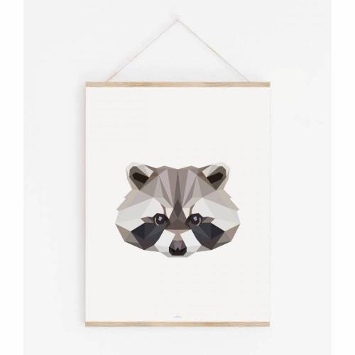 WASCHBÄR POLY ART Print | Poster skandinavisch |  Poster Tiere  | wunderschön gestaltet |  Geschenk Poster |  verschiedene Größen
