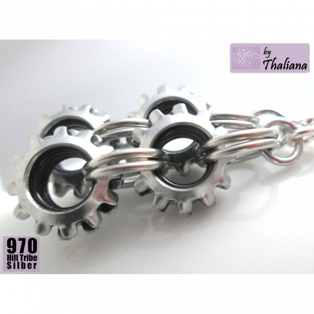 coole Ohrringe aus Edelstahl u. Silber Steampunk Bild 1