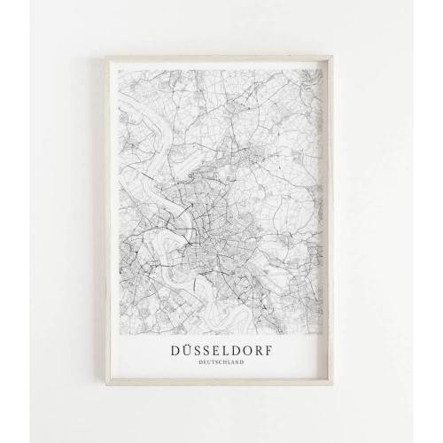 DÜSSELDORF Poster Map | Kunstdruck | hochwertiger Print | Karte | Stadtplan | skandinavisches Design Düsseldorf Karte CityMap