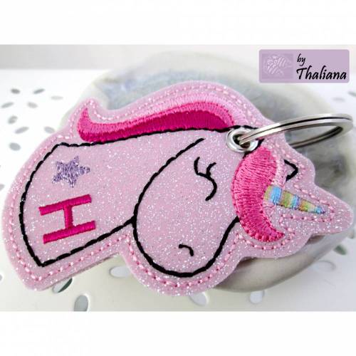 EINHORN personalisiert pink Schlüsselanhänger
