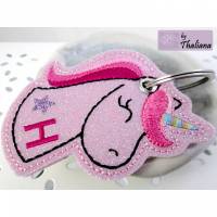 EINHORN personalisiert pink Schlüsselanhänger