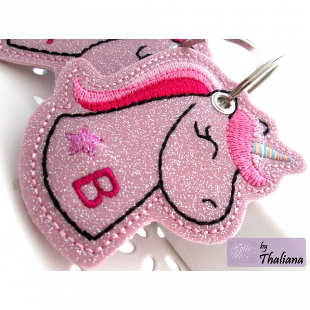 EINHORN personalisiert pink Schlüsselanhänger Bild 3