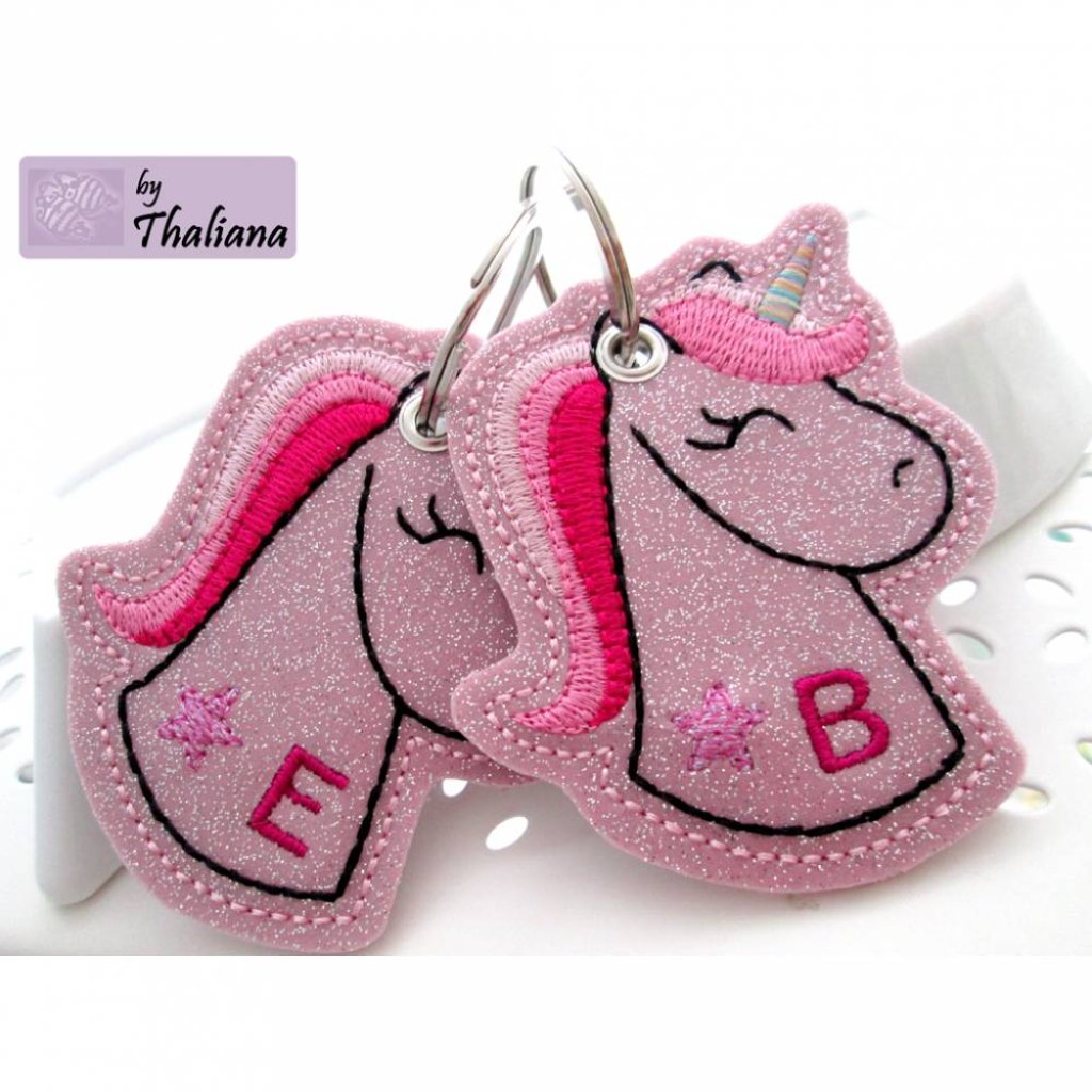 EINHORN personalisiert pink Schlüsselanhänger Bild 4