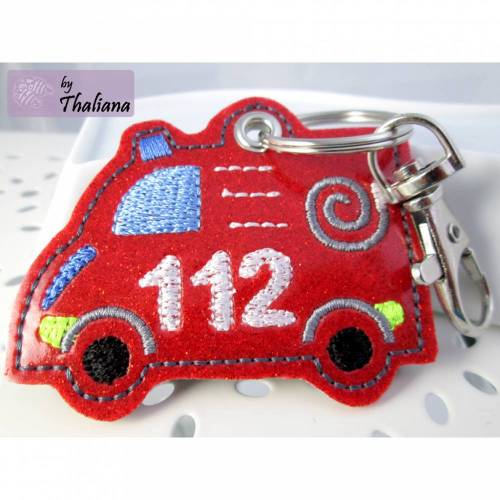 FEUERWEHR rot Taschenanhänger Kindergartentasche