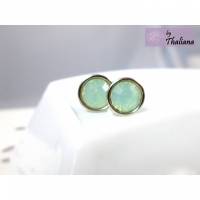 KLEINES MINZWASSER OPAL mintgrüne Ohrstecker