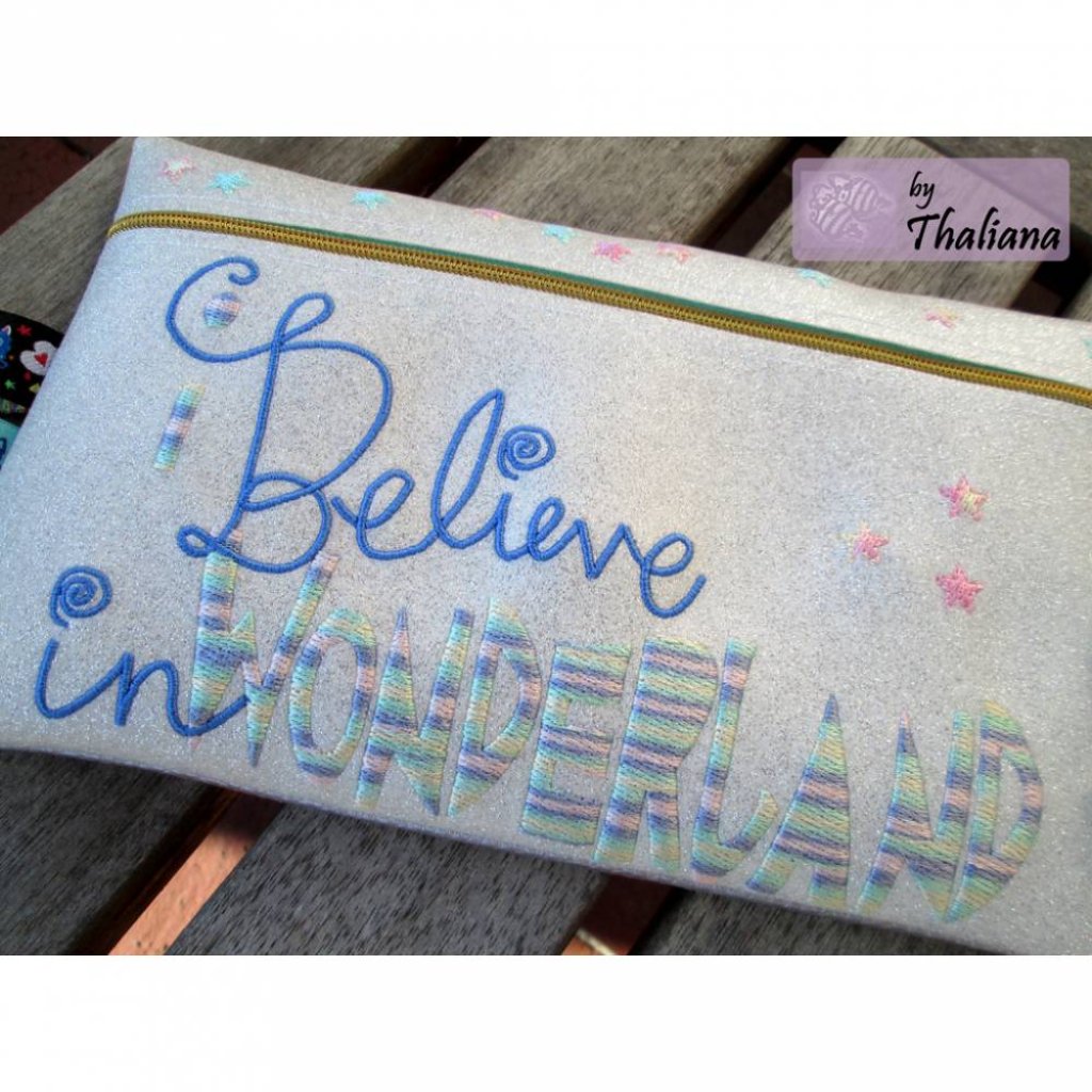 große Schminktasche WONDERLAND glitzernd Einhorn Bild 2