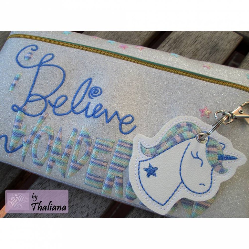 große Schminktasche WONDERLAND glitzernd Einhorn Bild 4