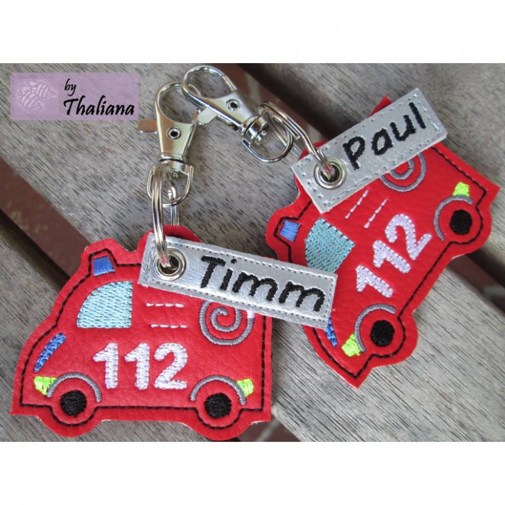 personalisierte FEUERWEHR Taschenanhänger Namen Bild 2