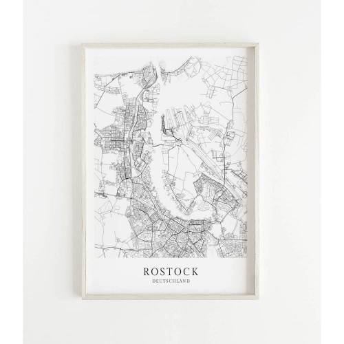 ROSTOCK Poster Map | Kunstdruck | hochwertiger Print | Rostock | Stadtplan | skandinavisches Design Rostock Karte