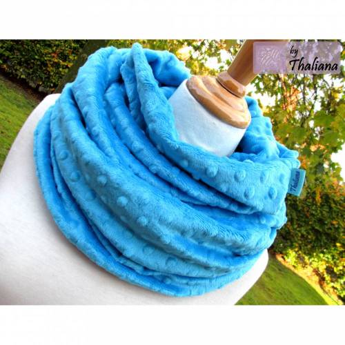 XXL blaue Punkte Loop kuscheliger Loopschal Schal