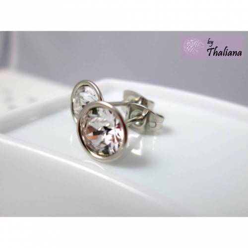 EISKRISTALL kleine Ohrstecker hochwertig Silber