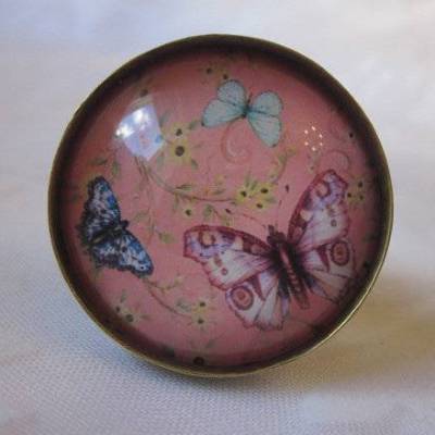 Cabochon Ring Motiv Schmetterling "Trois papillons" Schmuck verschnörkelt romantisch Geschenkidee