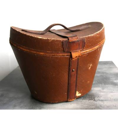 Hutschachtel Koffer für Zylinder Seide Vintage