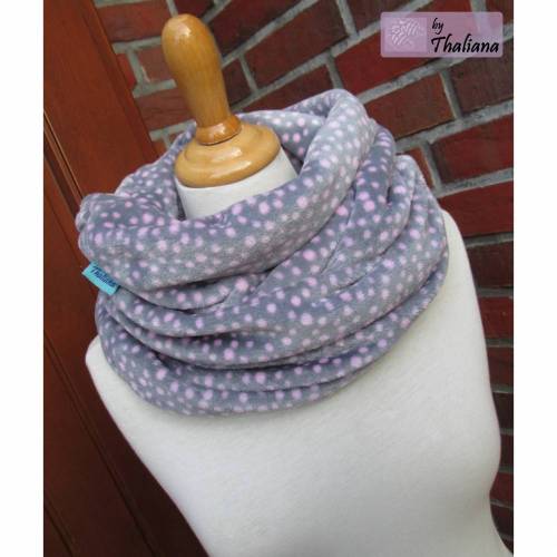 PÜNKTCHEN hellgrauer Loop mit Punkten Loopschal