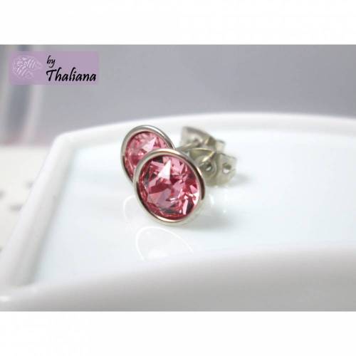 rosa Ohrstecker ROSA HORTENSIE hochwertige Stecker