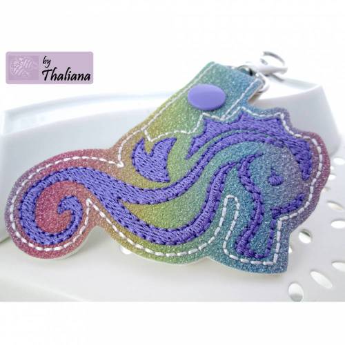 SEEPFERDCHEN Regenbogen lila Anhänger für Tasche