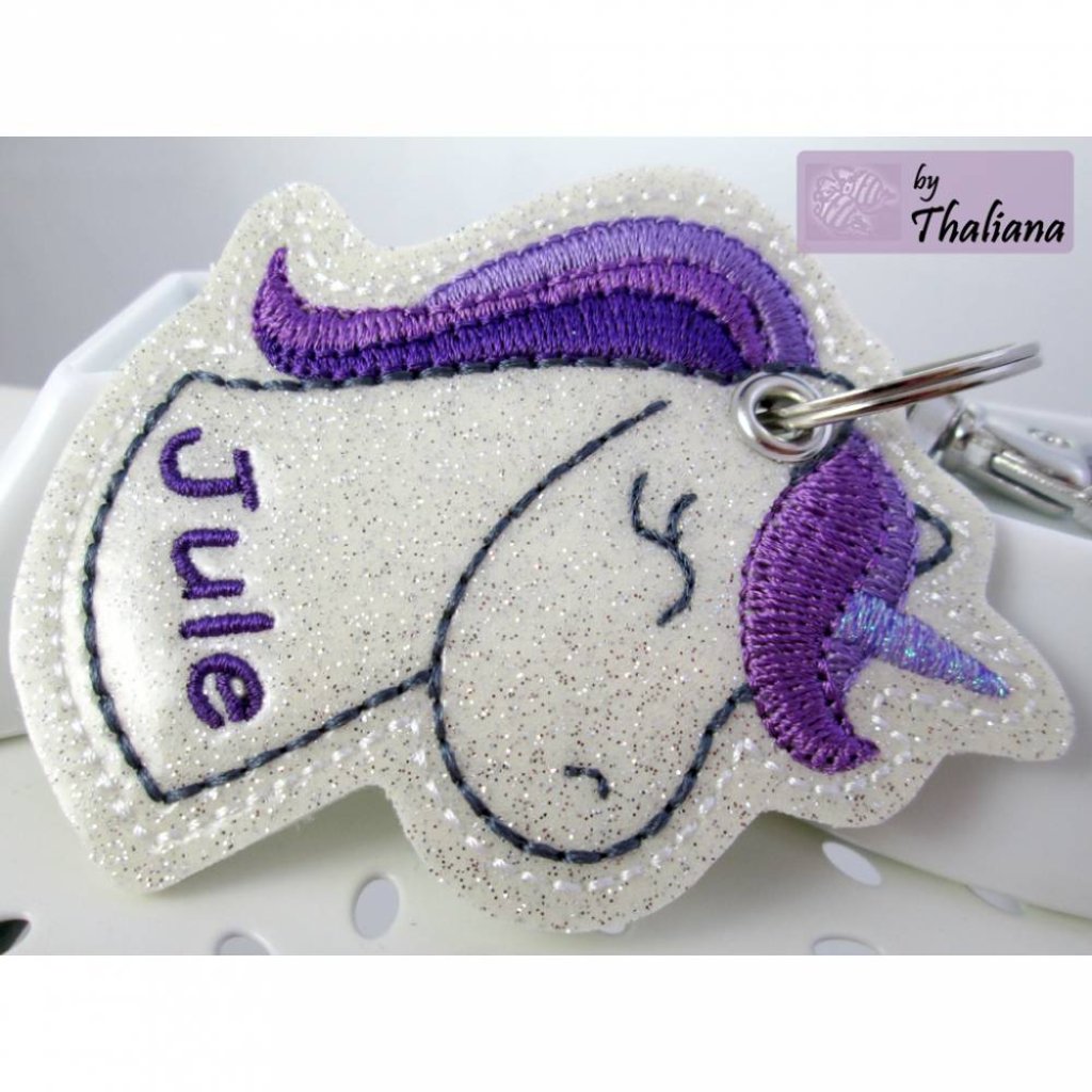 personalisierbarer Schlüsselanhänger Einhorn Name Bild 2