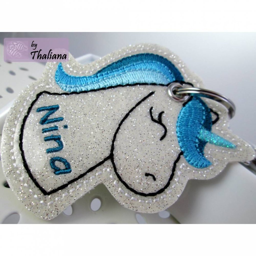 personalisierbarer Schlüsselanhänger Einhorn Name Bild 3