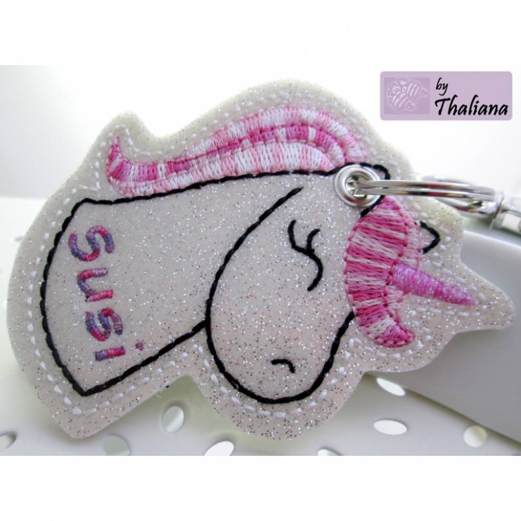 personalisierbarer Schlüsselanhänger Einhorn Name Bild 4