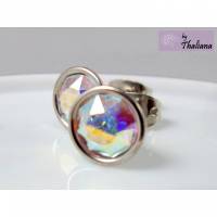 MIDI Regenbogendiamant Ohrstecker Glitzer bunt