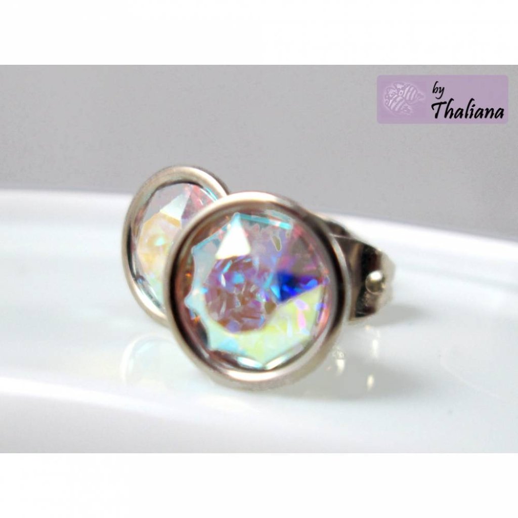 MIDI Regenbogendiamant Ohrstecker Glitzer bunt Bild 2