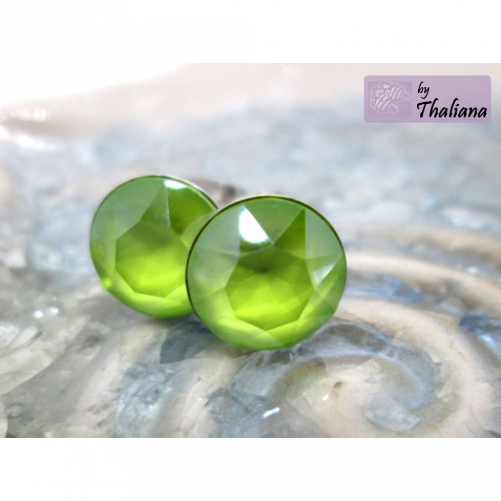 knallig hellgrüne Ohrstecker LIMETTE edle Stecker Bild 2