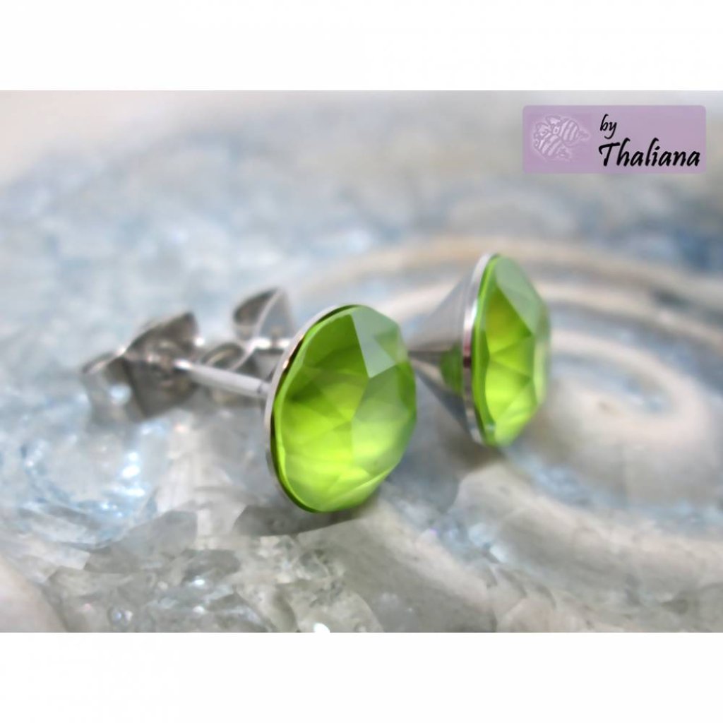 knallig hellgrüne Ohrstecker LIMETTE edle Stecker Bild 3