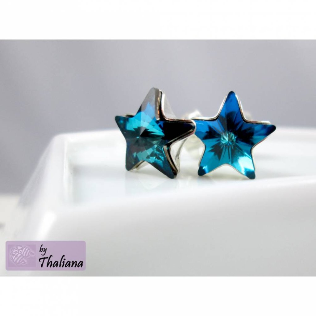 STERNLAGUNE Sternohrstecker 925 Silber blau türkis Bild 2