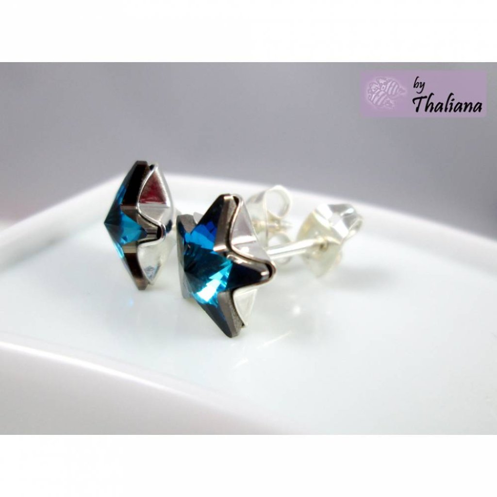 STERNLAGUNE Sternohrstecker 925 Silber blau türkis Bild 3