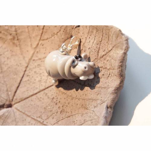 Anhänger Nilpferd - Glas - Lampwork