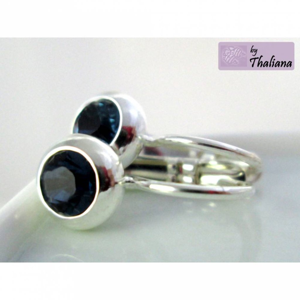 edle Ohrringe KLEINER LUXUS klein dunkelblau Bild 2