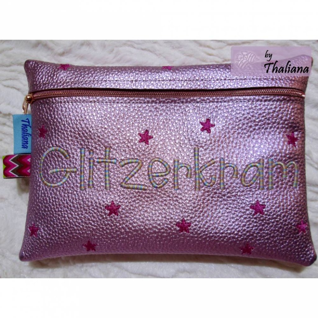 GLITZERKRAM Schminktasche rosa mit Reißverschluss personalisierbar Bild 1