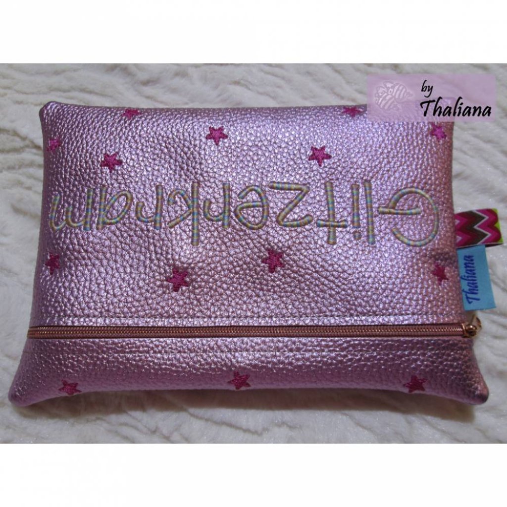 GLITZERKRAM Schminktasche rosa mit Reißverschluss personalisierbar Bild 2